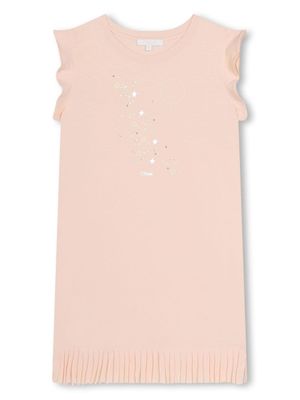 Chloé Kids robe imprimée à franges - Rose