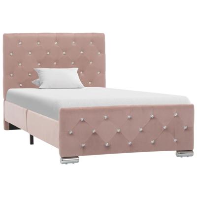 Bedframe fluweel roze 90x200 cm