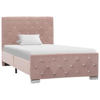 Bedframe fluweel roze 90x200 cm