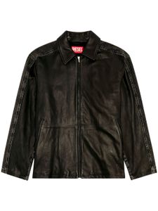 Diesel veste L-Stoller en cuir - Noir