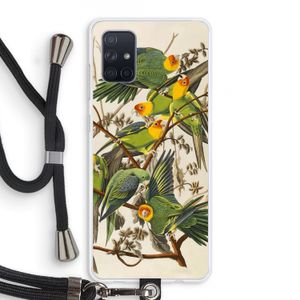 Carolinaparkiet: Samsung Galaxy A71 Transparant Hoesje met koord