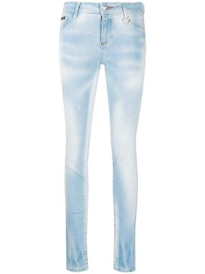 Philipp Plein jean skinny à taille haute - Bleu
