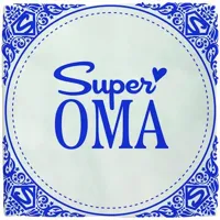 Plenty Gifts tegeltje keramiek super oma 10x10cm blauw, wit
