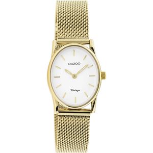 OOZOO Timepieces Horloge Vintage Ovaal Goud/Wit | C20258