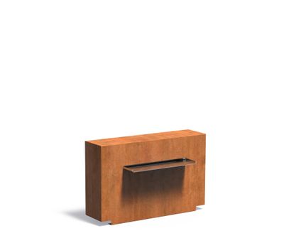 Vijvermuur cortenstaal vast 100x25x60cm.