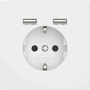 2USB 2U-449061 Stopcontact (onderbouw) Met USB Zuiver wit (glanzend)