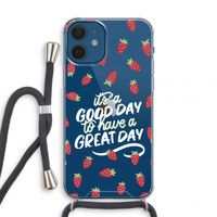 Don't forget to have a great day: iPhone 12 mini Transparant Hoesje met koord