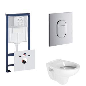 Grohe Rapid SL Toiletset set02 B&W Compact met Grohe Arena of Skate drukplaat