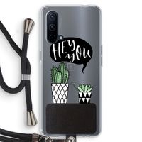 Hey you cactus: OnePlus Nord CE 5G Transparant Hoesje met koord