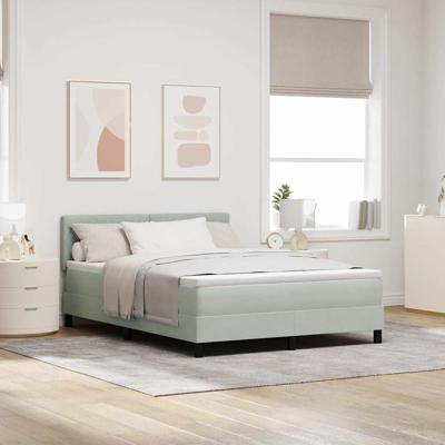 Boxspringbed met Matras met matras Lichtgrijs 140 x 190 cm Stof