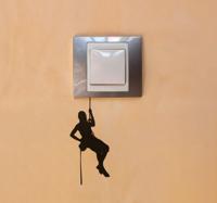 Klimmer op schakelaar sticker extreme sport