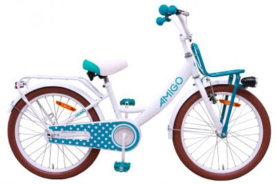 AMIGO Dots 20 Inch 28 cm Meisjes Terugtraprem Wit AMIGO Dots 20 Inch 28 cm Meisjes Terugtraprem Wit