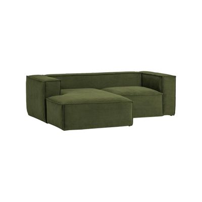 Kave Home Blok 2-zitsbank chaise longue links Groen