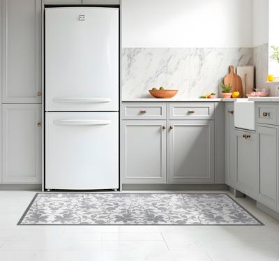 Cementdamast vinyl vloerkleed keuken