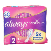 Maandverband platinum long vleugels mt 2 10 Stuks