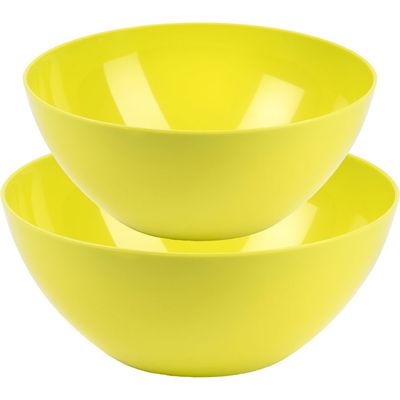 Plasticforte voedsel serveer schalen set - 4x stuks - groen - kunststof - Dia 25 en 28 cm
