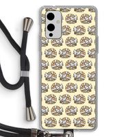 Slapende poes: OnePlus 9 Transparant Hoesje met koord