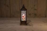 LANTAARN KERSTMAN IN GLITTER WATER LED WARM WIT 13,5X20CM 3XAA EN DC AANSLUITING - Annas collection