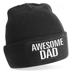 Muts awesome dad / geweldige vader zwart voor heren - Winter cadeau papa/ vader