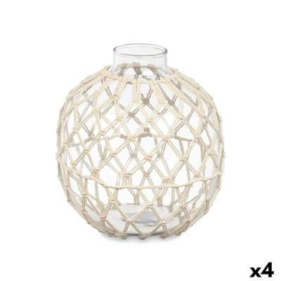 Decoratief sierding Gift Decor Wit Transparant 21 x 23 cm 21 x 23 x 21 cm (4 Stuks)