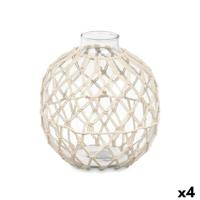 Decoratief sierding Gift Decor Wit Transparant 21 x 23 cm 21 x 23 x 21 cm (4 Stuks)