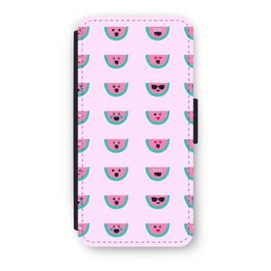Smiley watermeloenprint: iPhone 7 Flip Hoesje