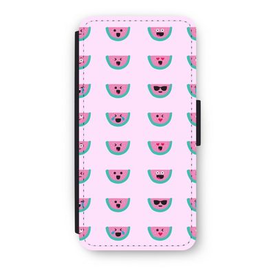 Smiley watermeloenprint: iPhone 7 Flip Hoesje