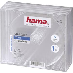 Hama 00044748 CD-hoes 1 CD/DVD/Blu-Ray Transparant 5 stuk(s)