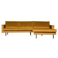 BePureHome Rodeo Chaise Longue Rechts - Velvet - Oker - thumbnail