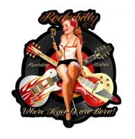 Rockabilly Recording Studios Pin Up Zwaar Metalen Bord 61 x 56 cm - thumbnail