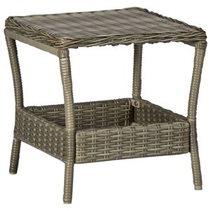 Tuintafel 45x45x46,5 cm poly rattan bruin