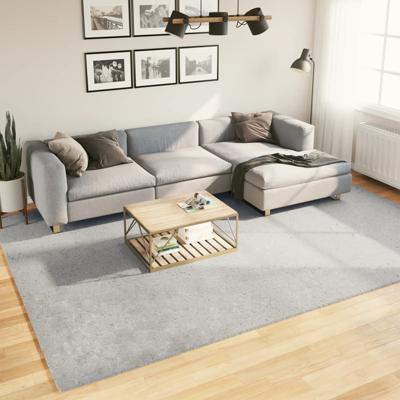 Vloerkleed HUARTE laagpolig zacht wasbaar 240x340 cm grijs