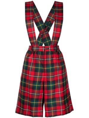 Comme Des Garçons Girl combishort en laine à motif tartan - Rouge