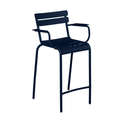 Fermob Luxembourg barkruk met arm H70 Deep blue