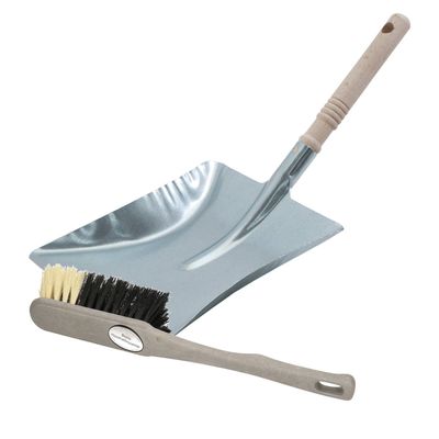 Luxe stoffer en blik grijs/zilver van metaal voor binnen - Stoffer en blik Luxe stoffer en blik grijs/zilver van metaal voor binnen - Stoffer en blik