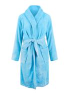 Lichtblauwe badjas fleece - unisex-xl/xxl - thumbnail