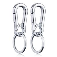 Sleutelhanger Zilveren Karabijnhaak - Set van 2 stuks