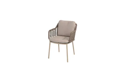Dining Tuinstoel Puglia Taupe Latte 4SO Lounge Stoel Buiten Sardinia Latte 4 Seasons Outdoor