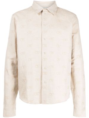Off-White chemise à logo en jacquard - Tons neutres