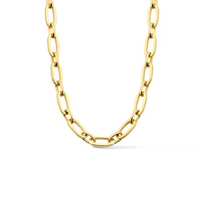 Ketting Zilgold Ankerschakel geelgoud-zilveren kern 5,5 mm 45 cm