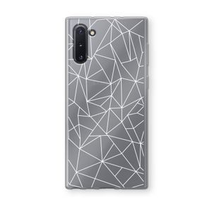 Geometrische lijnen wit: Samsung Galaxy Note 10 Transparant Hoesje