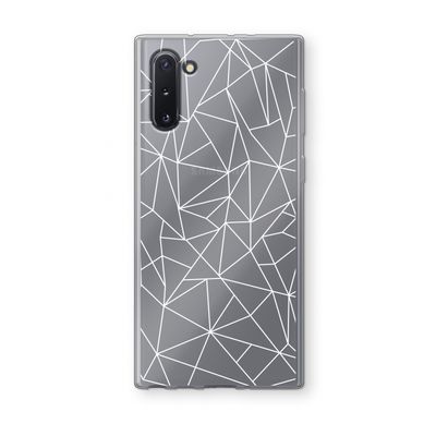 Geometrische lijnen wit: Samsung Galaxy Note 10 Transparant Hoesje