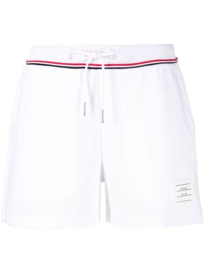 Thom Browne short de jogging à patch logo - Blanc
