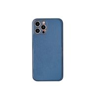 iPhone SE 2022 hoesje - Backcover - Luxe - Kunstleer - Blauw - thumbnail