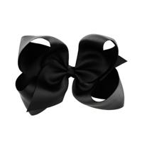 5 stuks 6 inch kleurrijke Kids meisjes grote effen lint haar boog clips (4)