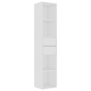 The Living Store Boekenkast - Wit - 36x30x171 cm - Bewerkt hout