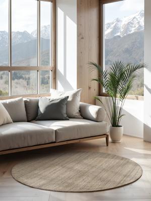 Vloerkleed Jaipur Rond - Natuur Grijsbruin Xcm - Jute - Dekbed-Discounter.nl