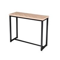 Gebor - Haltafel – Bijzettafel – Hoge Bijzettafel – Industrieel – Visgraat Patroon – Chevron Patroon – Staal – - thumbnail