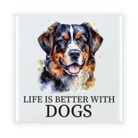 Cadeau tegel hondenliefhebber - Berner Senner hond - keramiek - waterverf - 15 x 15 cm Cadeau tegel hondenliefhebber - Berner Senner hond - keramiek - waterverf - 15 x 15 cm
