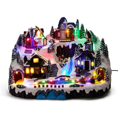 Kerstdorp kerst tafereel - dorpje - met beweging - led verlichting - 42 cm